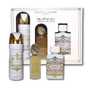 Lattafa Badee Al Oud Honor & Glory EDP Spray 100ml & Deo Spray 200ml & Fresh Hair Mist (3 pcs)