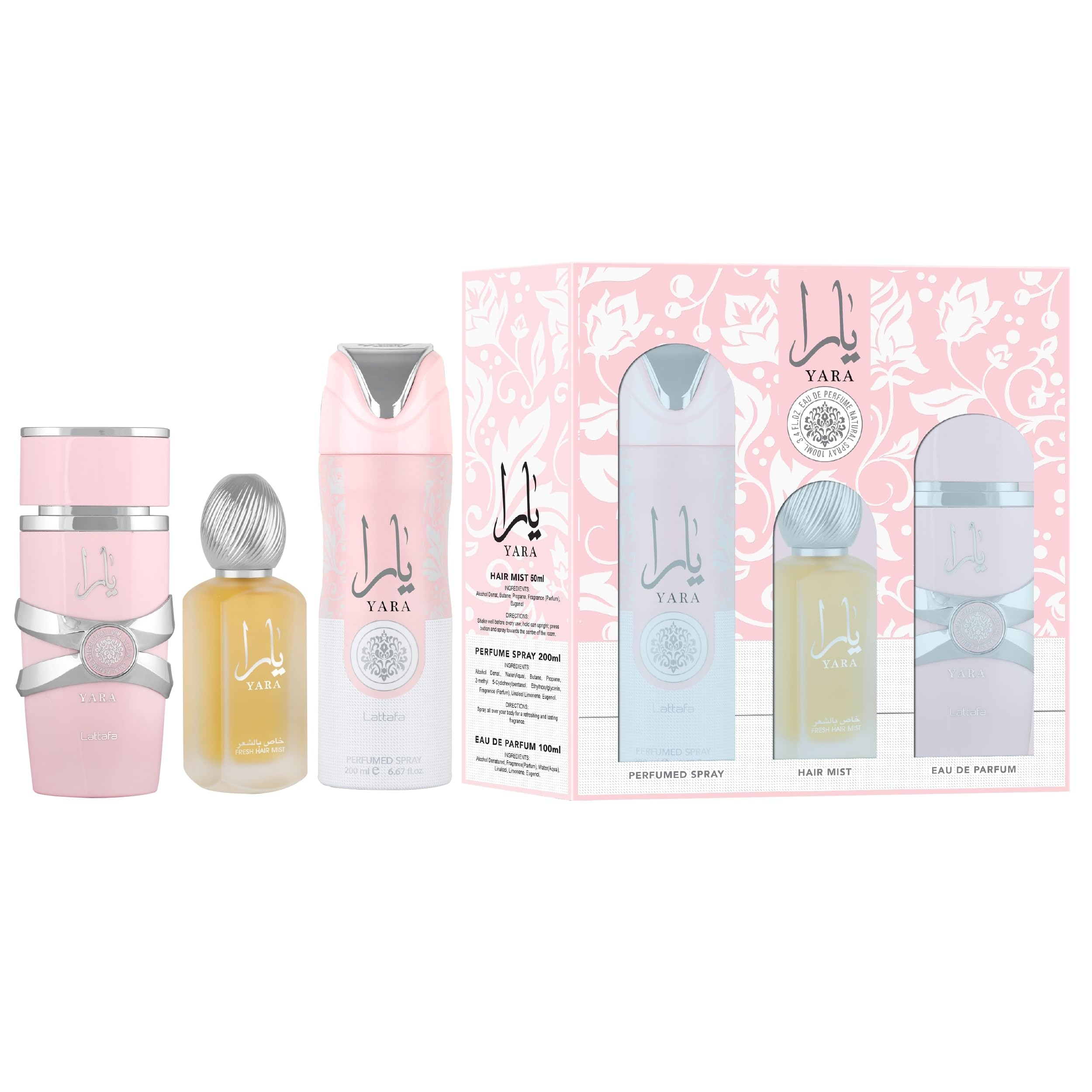 Lattafa Yara Moi EDP Spray 100ml & Deo Spray 200ml & Fresh Hair Mist (3 pcs)